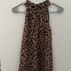 Leopard Print Sleeveless Halter Top